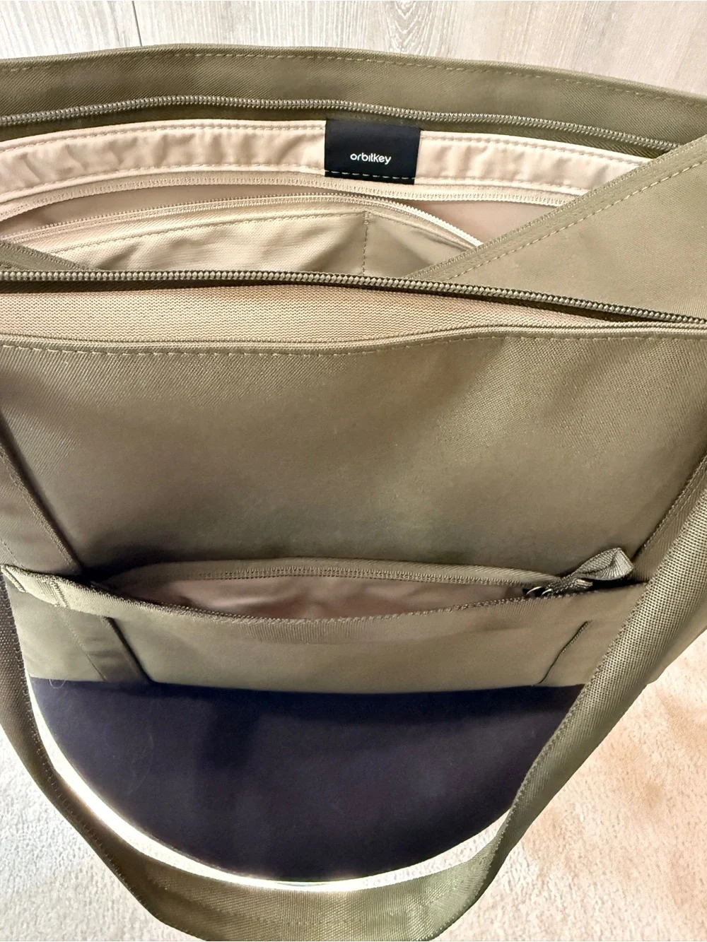 Orbitkey 16L Daily Olive Green Tote Bag with Shoulder Straps